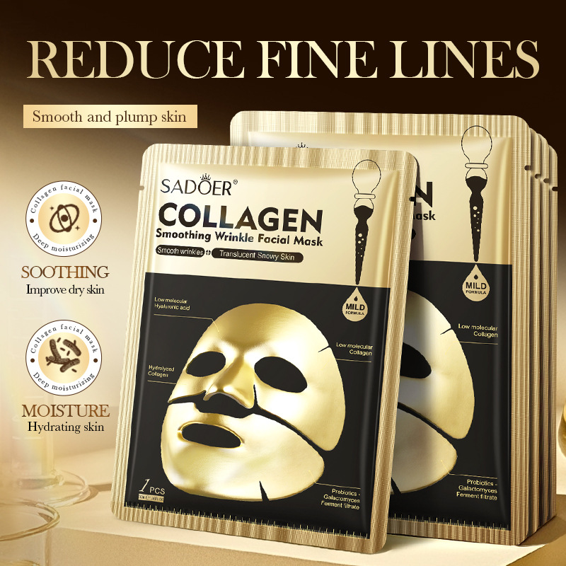 Collagen Sheet Mask - SADOER Golden Collagen Facial Masks Moisturizing
