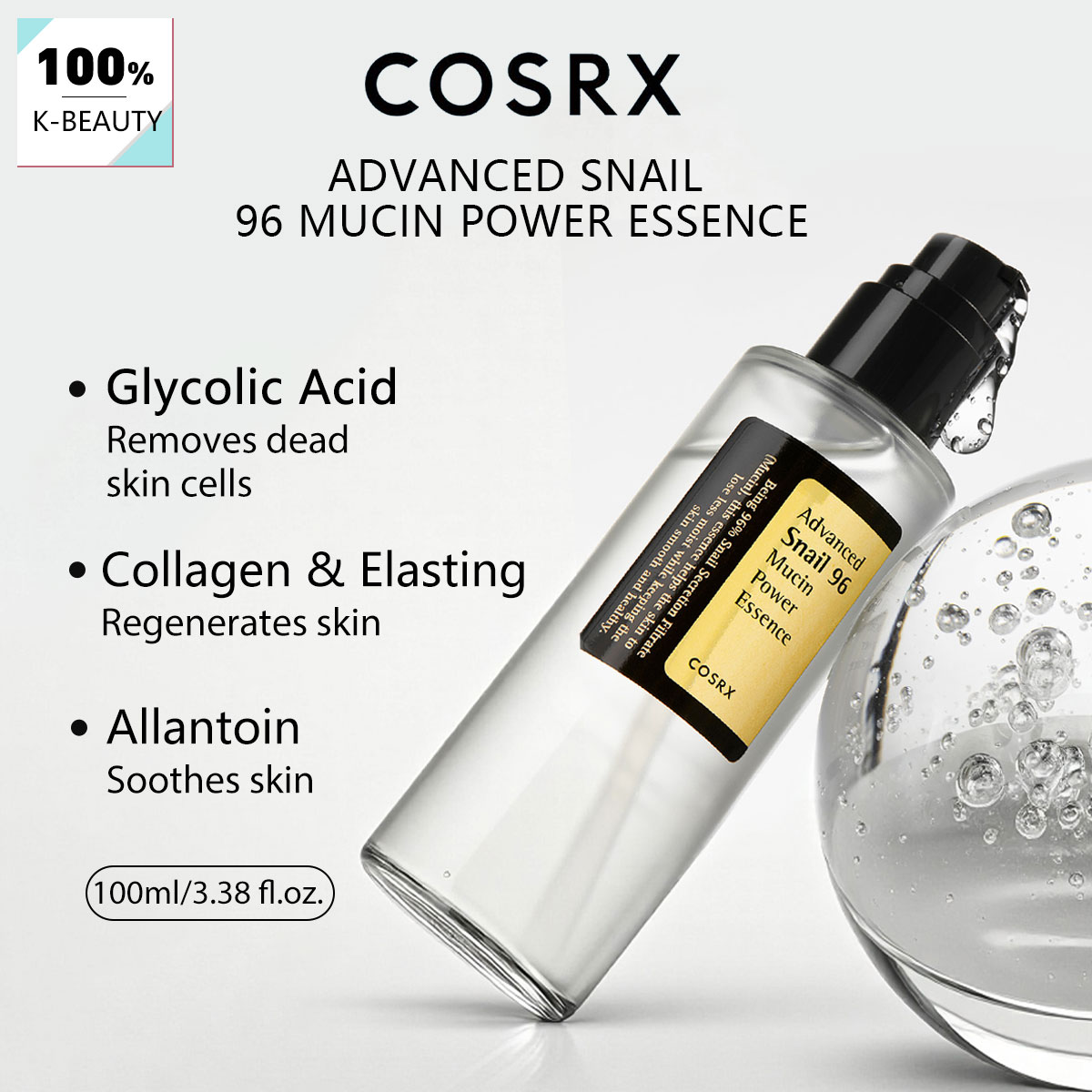 Snail Mucin Essence - COSRX Snail Mucin 96 Power Repairing