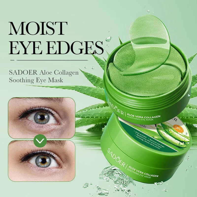 Collagen Sheet Mask - SAODER 60Pcs Aloe Vera Collagen Eye