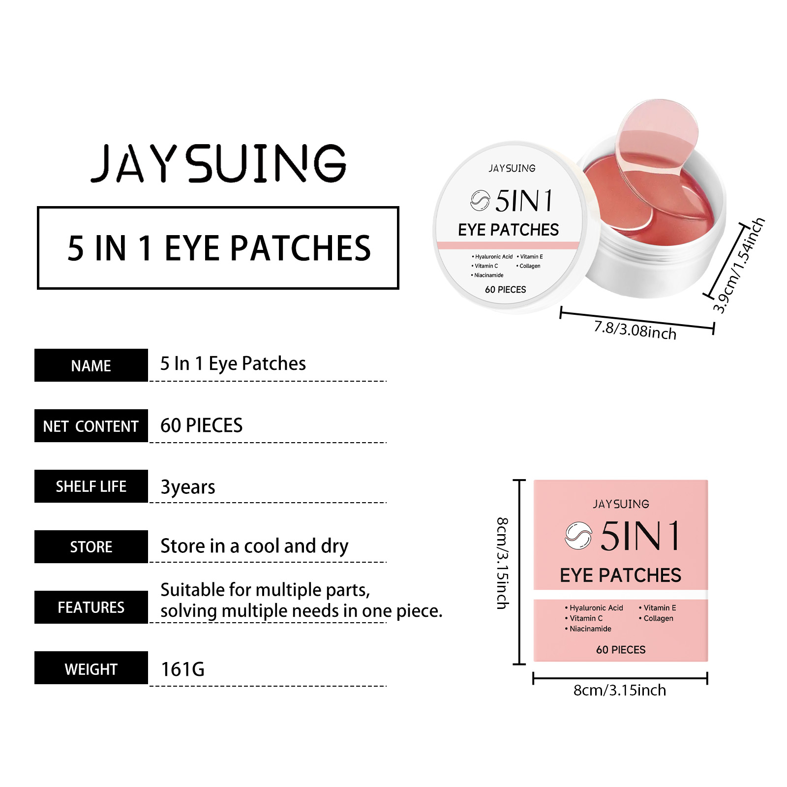 JAYSUING 5-in-1 Under Eye Patc - đánh giá và giá Hyaluronic Acid Serum